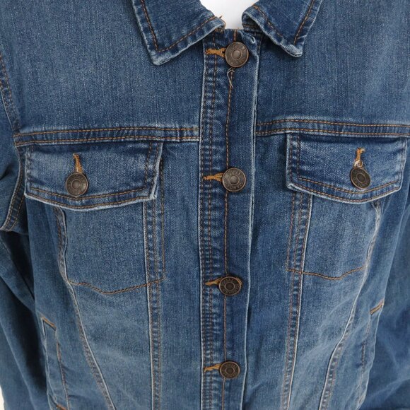 Social Standard By Sanctuary Womens Denim Jacket S Button Front Pockets NWT $109 - Picture 5 of 7